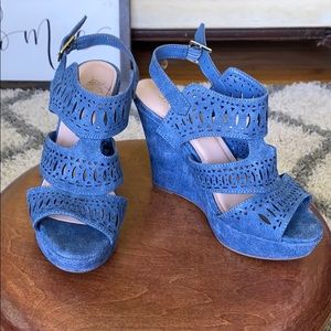 Denim wedges